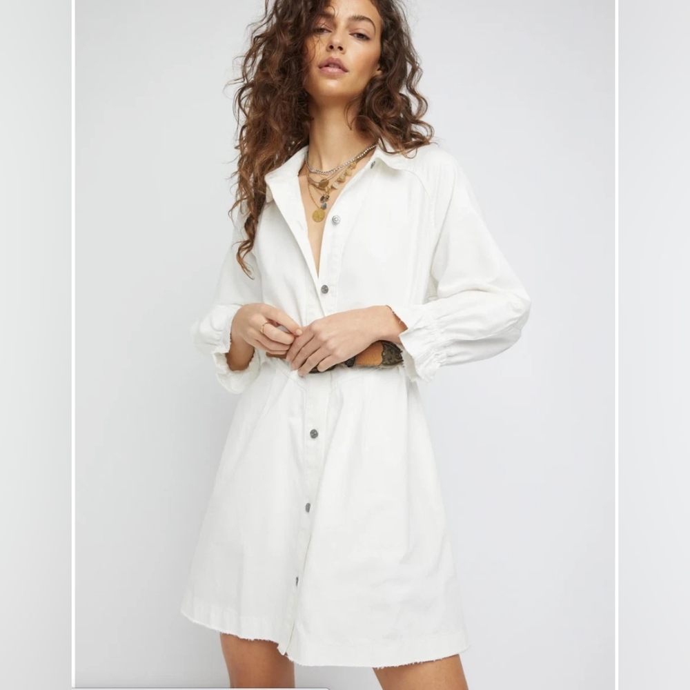 Free People hannah denim mini dress